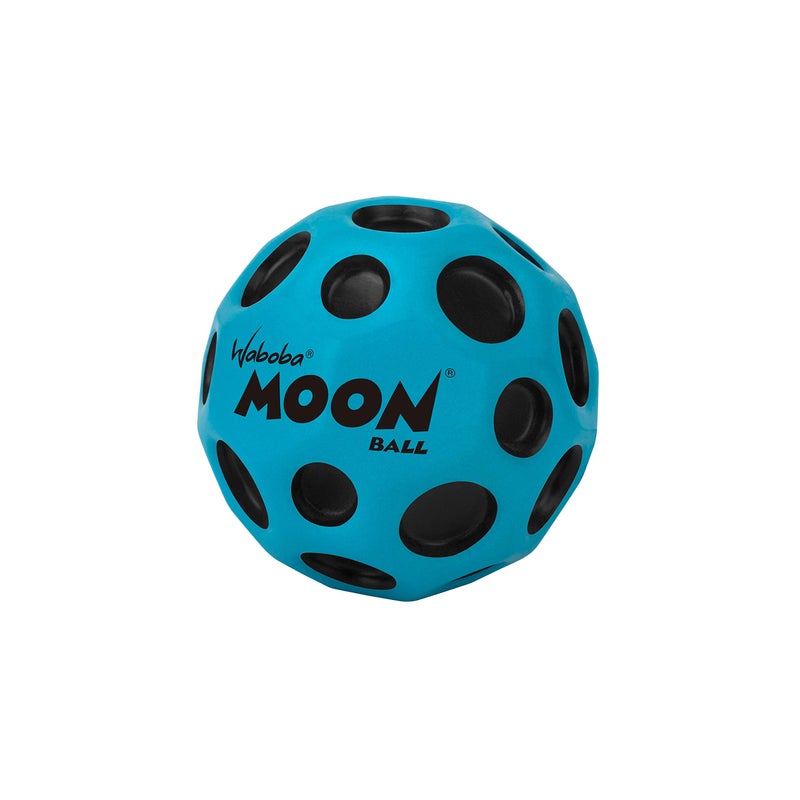 Waboba Moon Ball - Super High Bouncing Ball - Neon Coloured Indoor and Outdoor Ball Ages - Make Pop Sounds - Easy to Grip  Blue - (65 mm - Image 1